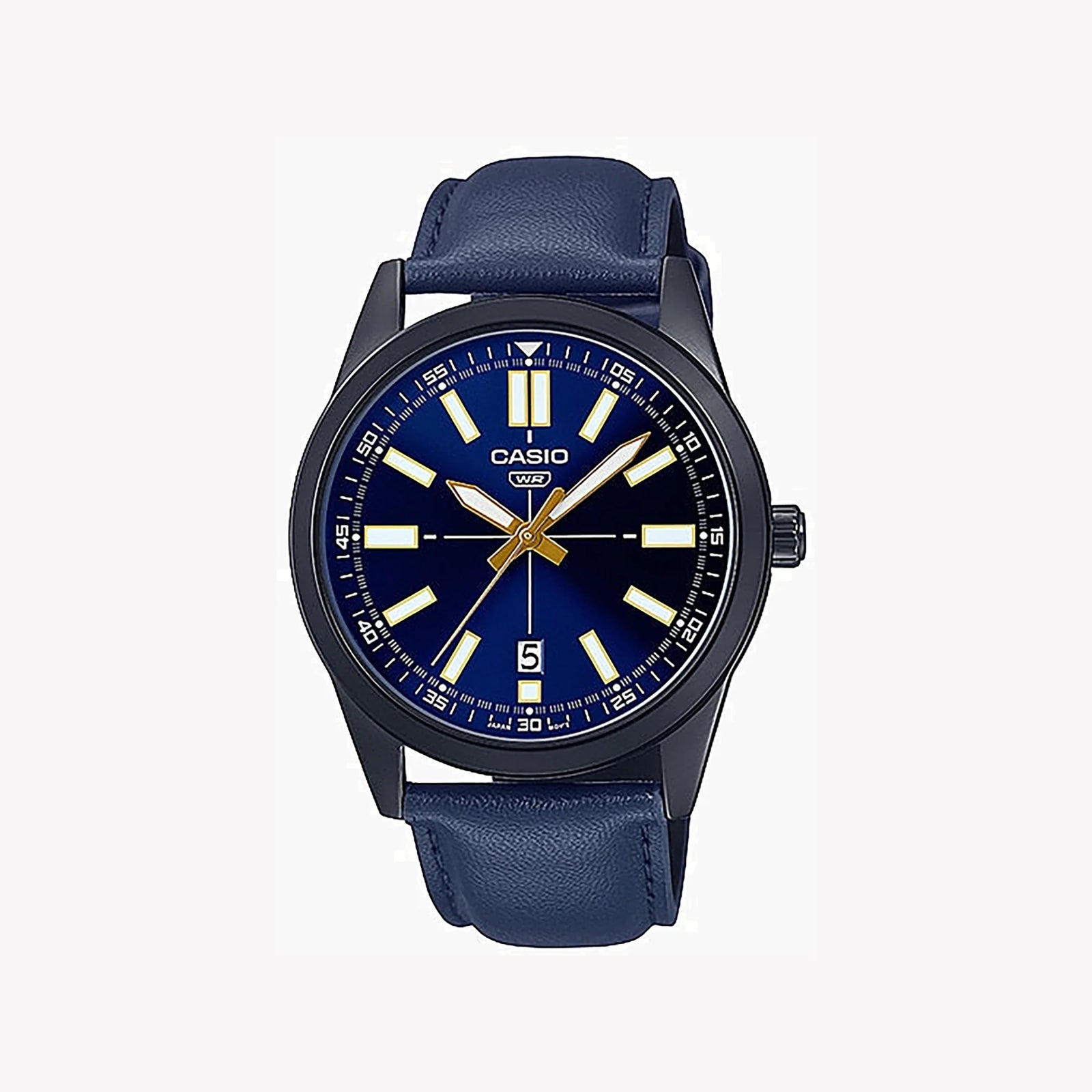 CASIO MTP-VD02BL-2EUDF TIMELESS ELEGANCE - SOPHISTICATED SPORTY MEN'S WATCH WITH BLUE DIAL & LEATHER BAND