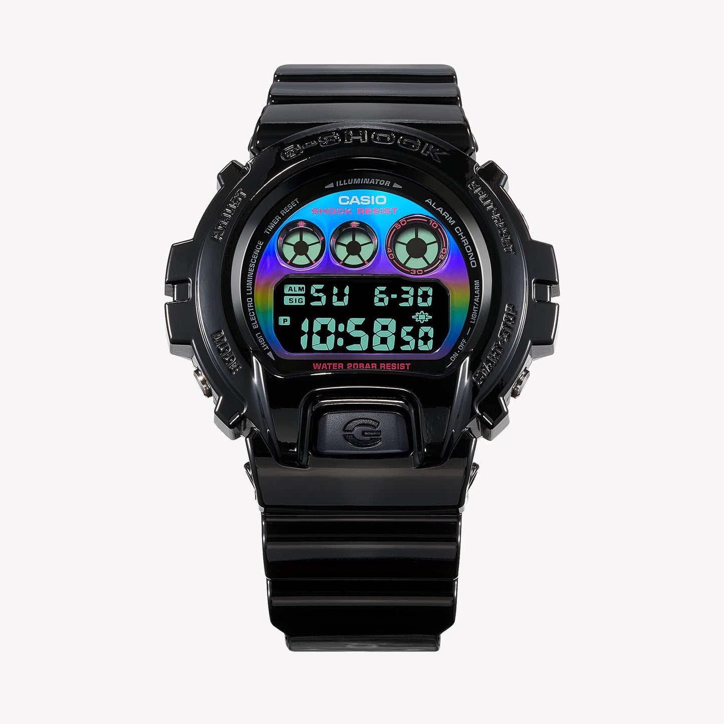 CASIO G-SHOCK DW-6900RGB-1 OVERSIZE - VIRTUAL BLACK RAINBOW SERIE Men's Watch