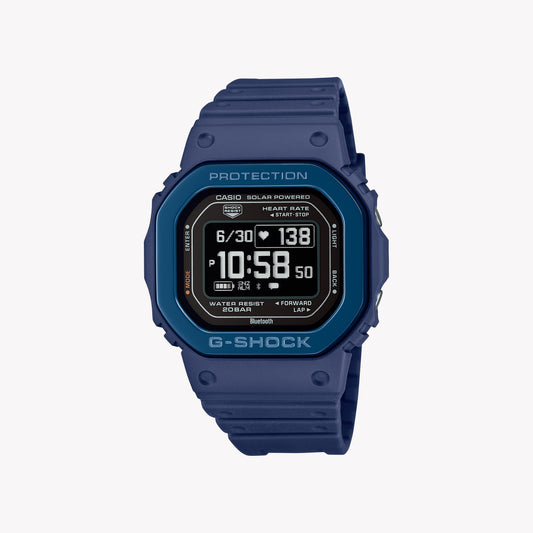 CASIO G-SHOCK DW-H5600MB-2 G-SQUAD THE ORIGIN Bleu w. Lunette en métal - Montre pour hommes HEART RATE SERIE