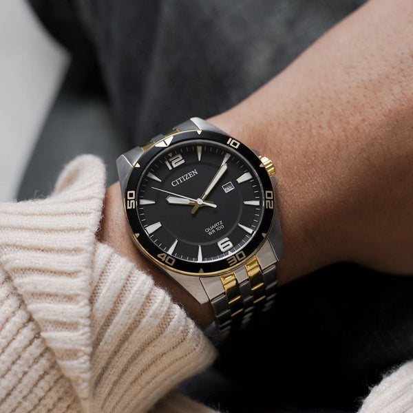 Citizen Bi5059-50e Striking Timepiece - Men's Stainless Steel Watch With Black Dial & Gold Accents by i-watch