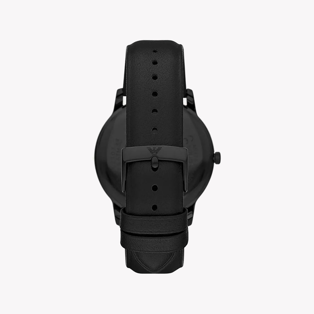 EMPORIO ARMANI AR11573 - BOLDLY MODERN BLACK LEATHER MEN'S WATCH-i-Watch-3