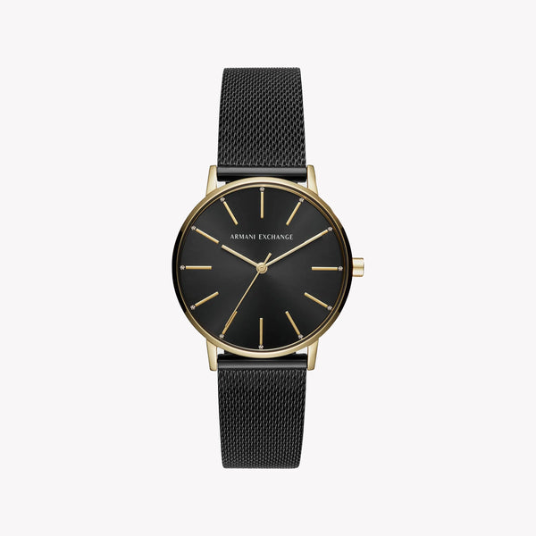 Armani Exchange Men's Gold Watch, Black Band | Ax5548