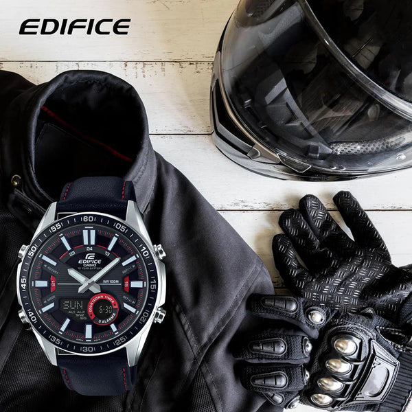 Casio Edifice Efv-C100l-1avdf - Timeless Adventure Men's Watch With Black Dial & Leather Band by i-watch