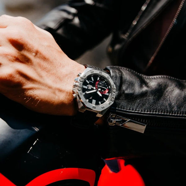 Casio Edifice Ecb-10p-1adf - Bold Performance Meets Sleek Design Men's Watch With Black Resin BAnd and Striking Black Dial by i-watch