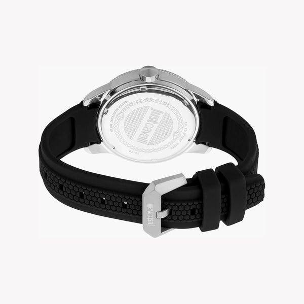 Just Cavalli Men's Black Silicone Watch, Silver Case | Jc1g179p0025 by i-watch