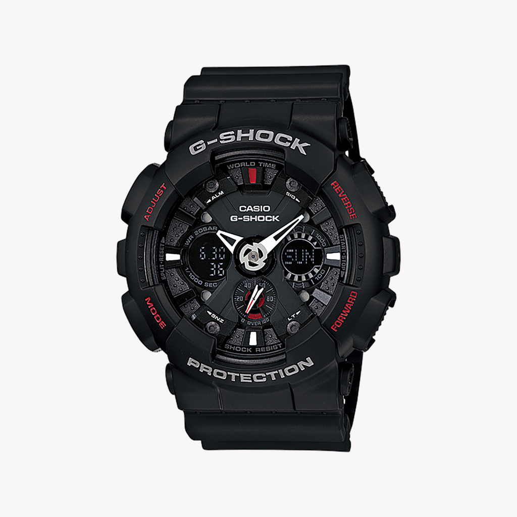 CASIO G-SHOCK GA-120-1A ADVENTURE SEAL - MEN'S BOLD BLACK RESIN WATCH