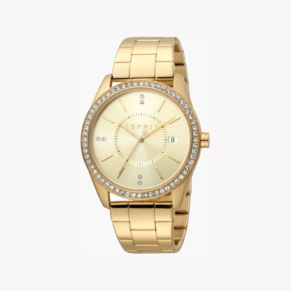 Esprit Women's Gold Stainless Steel Watch, Champagne Dial | Es1l193m0035 by i-watch