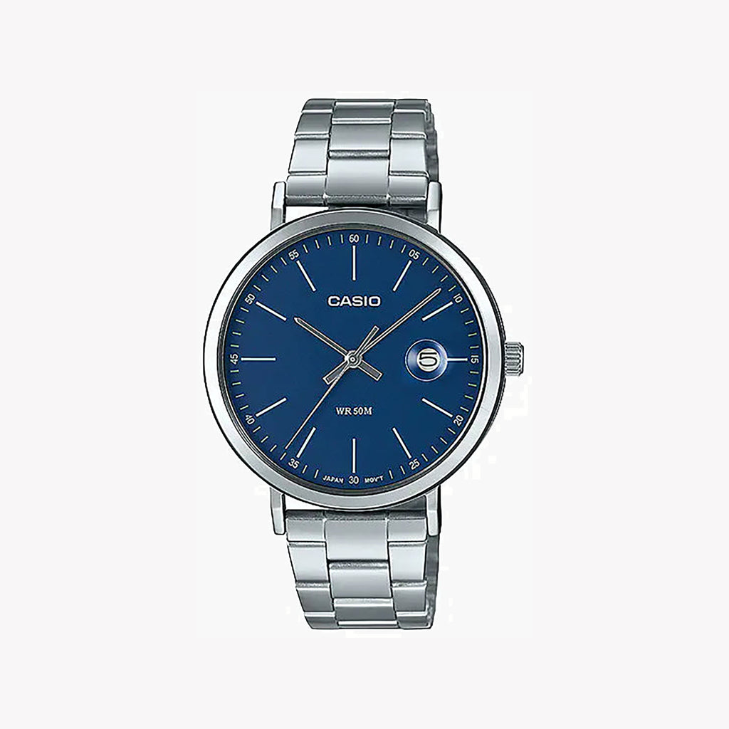 CASIO MTP-E175D-2EVDF - ADVENTURE-READY MEN'S WATCH WITH STYLISH BLUE DIAL & STAINLESS STEEL BAND