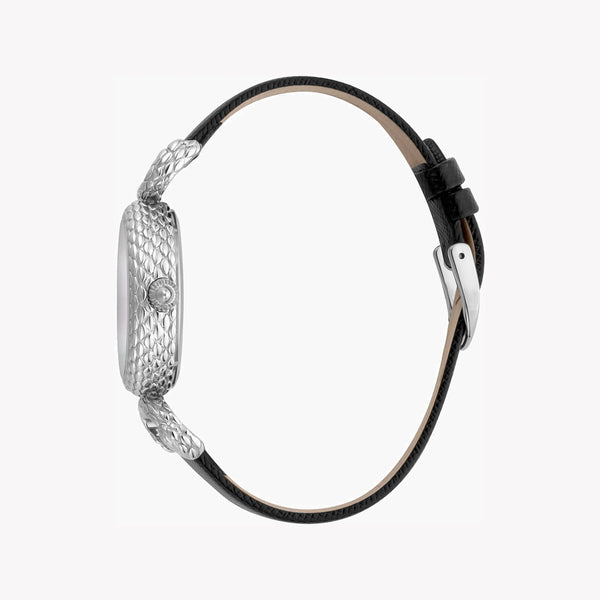 JUST CAVALLI Women's Watch with Silver Stainless Steel Case and Black Leather Band-i-Watch-2