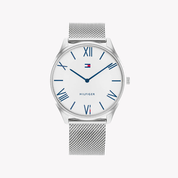 Tommy Hilfiger Men's Silver Stainless Steel Watch, White Dial | 1685266 by i-watch