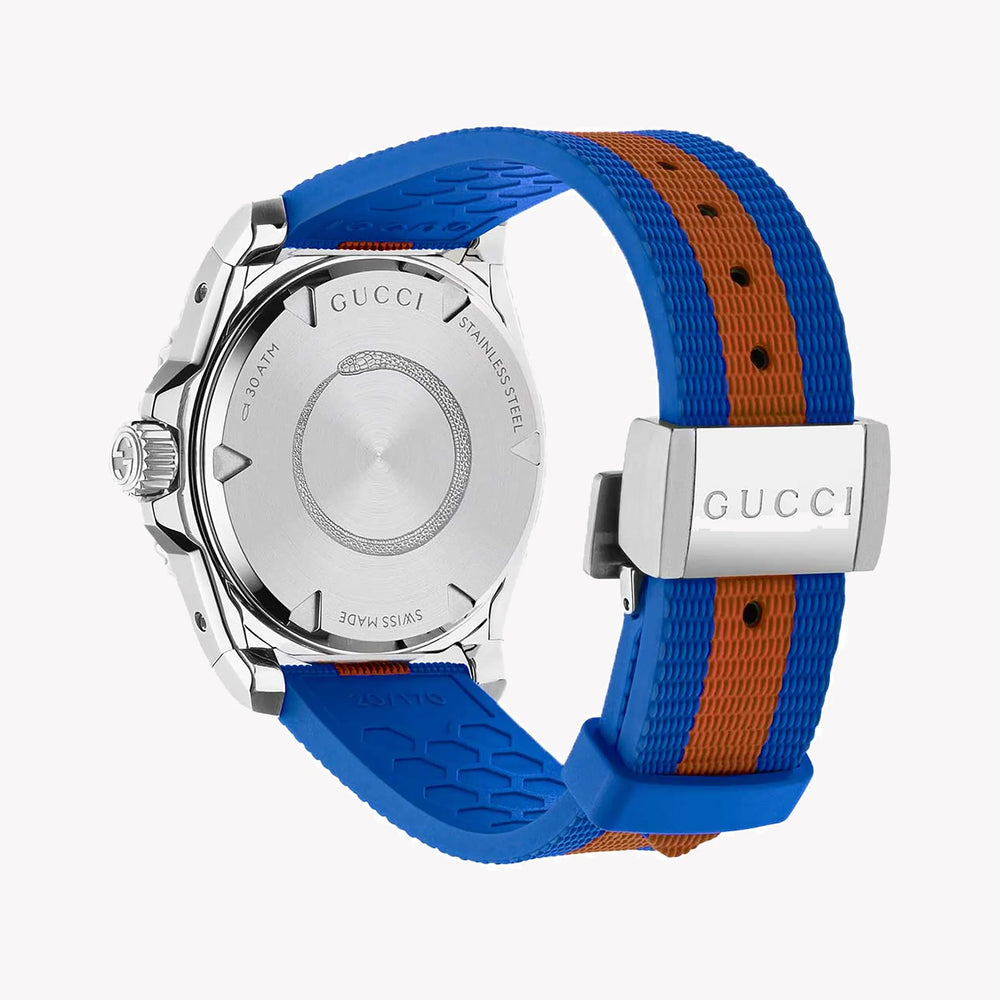 GUCCI YA136352 SPORTY SOPHISTICATION - BOLD TIMEPIECE WITH BLUE-ORANGE RUBBER BAND-i-Watch-3
