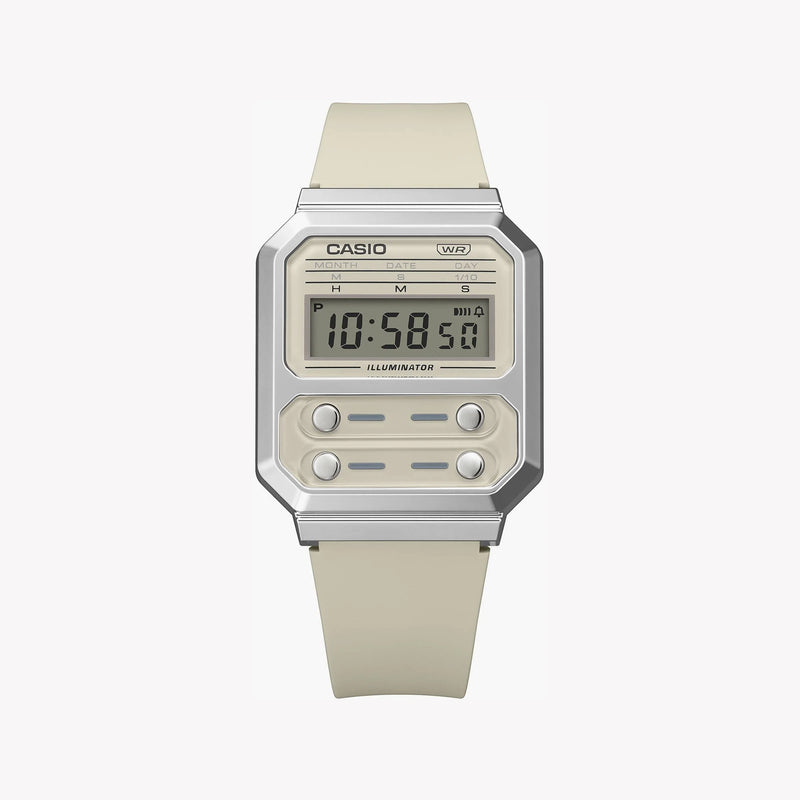 Casio Unisex Silver Resin Watch, Stainless Steel Band | A100wef-8adf by i-watch