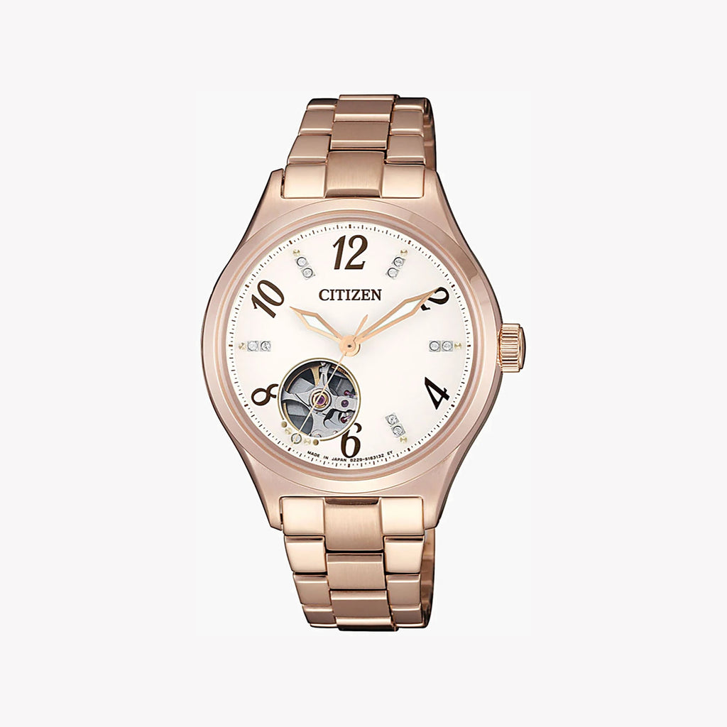 CITIZEN PC1002-85A RADIANT BEAUTY - ELEGANT AUTOMATIC WOMEN'S WATCH WITH SKELETON DIAL