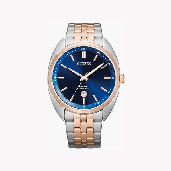 Bold Performance Men's Silver & Rose Gold Watch, Blue Dial | Bi5096-53l by i-watch
