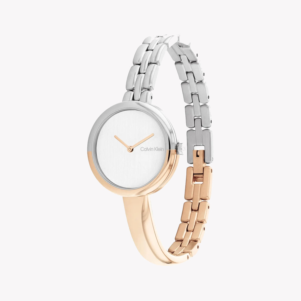 Ck Calvin Klein Women's Silver & Rose Gold Watch | 25200281