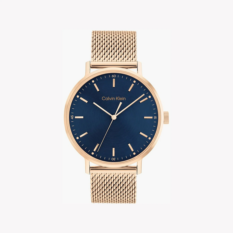 Ck Men's Rose Gold/Blue Stainless Steel Watch | 25200314 by i-watch