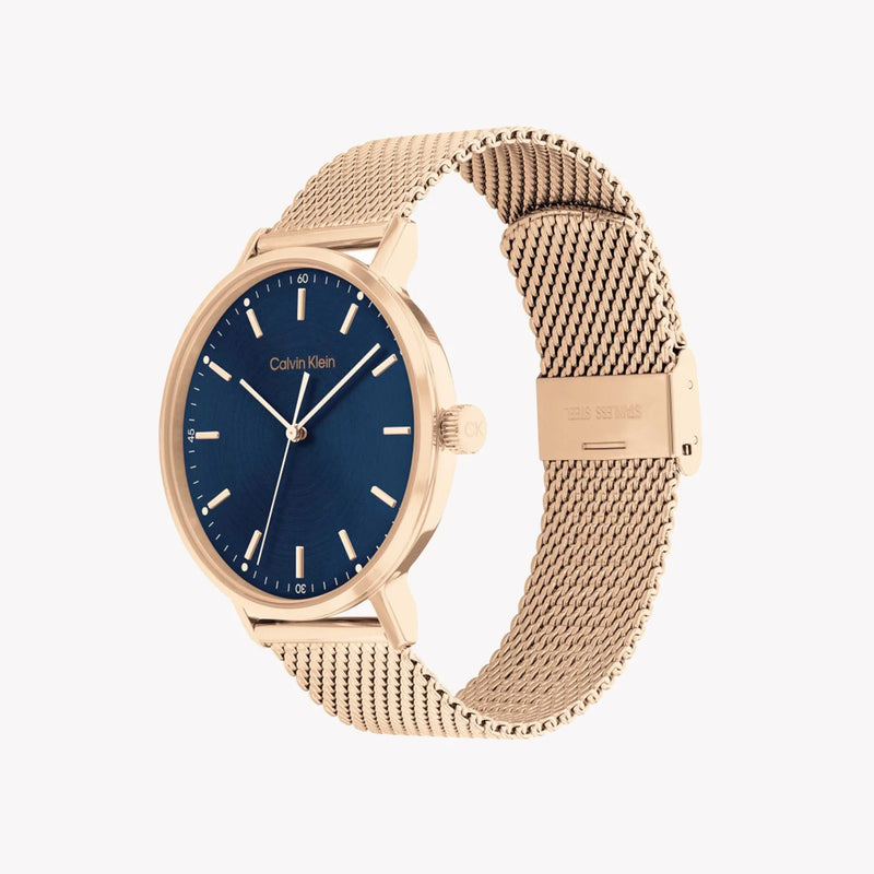 Ck Men's Rose Gold/Blue Stainless Steel Watch | 25200314 by i-watch