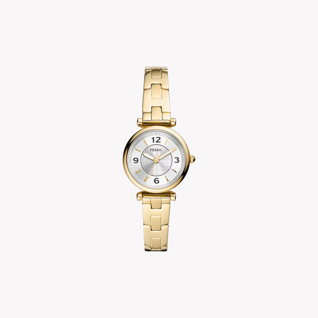 FOSSIL ES5203 - TIMELESS ELEGANCE - Women's Gold Stainless Steel Watch with Silver Dial