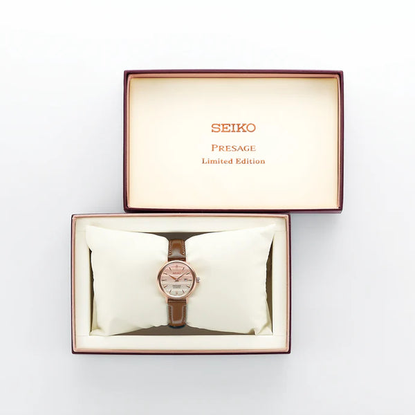 Seiko Presage Women's Rose Gold Watch, Leather Band | Sre014j1