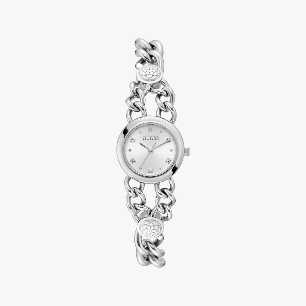 GUESS GW0758L1 SILVER CHIC - ELEGANT WOMEN'S WATCH WITH STAINLESS STEEL BAND & WHITE DIAL