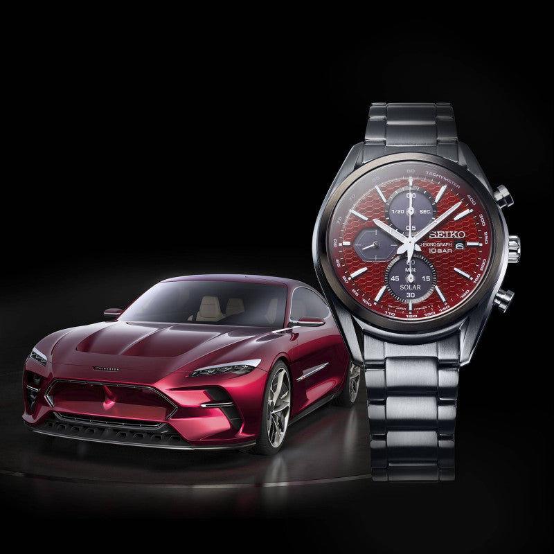 Seiko SSC771P1 Men's Solar Watch with Red Dial and Steel Design-i-Watch-3