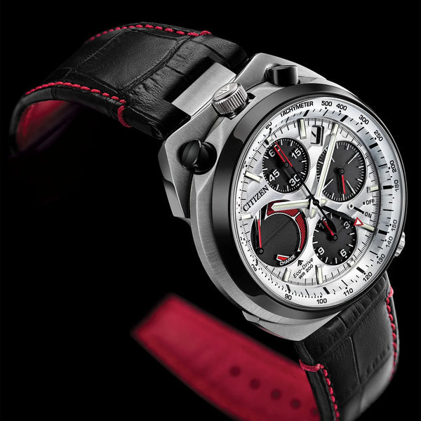 Citizen Av0071-03a Bold Performance - Men's Chronograph With Sleek White Dial & Leather Band by i-watch