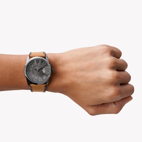 Diesel Men's Black Stainless Steel, Brown Leather | Dz1964 by i-watch
