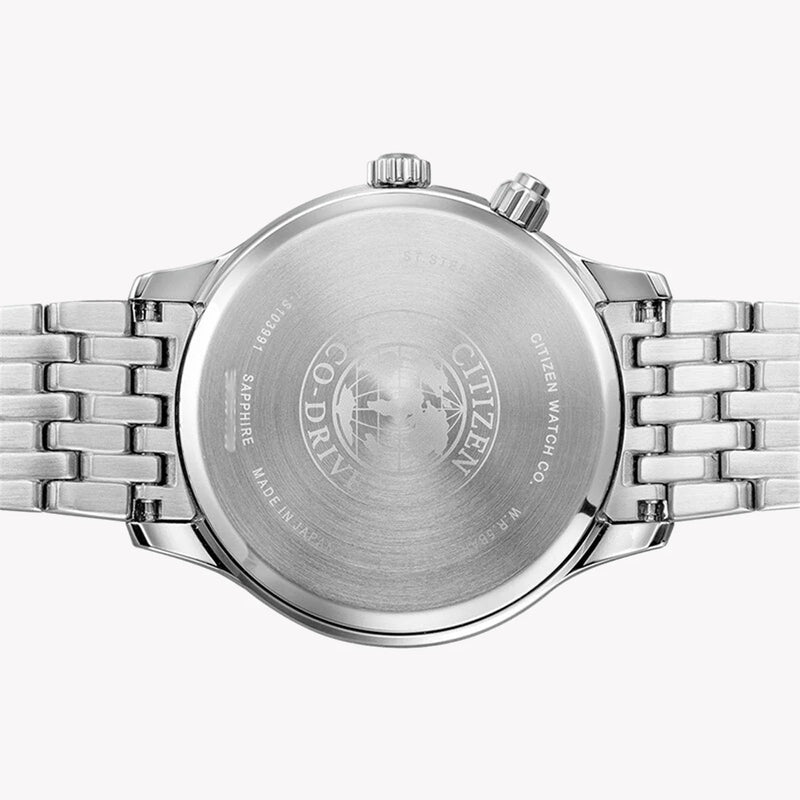 Citizen Ap1050-56l - Elegant Eco-Drive Mens Watch With Blue Dial & Stainless Steel Bracelet by i-watch