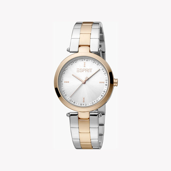 Esprit Women's Silver & Rose Gold Watch, Silver Dial | Es1l183m0085 by i-watch