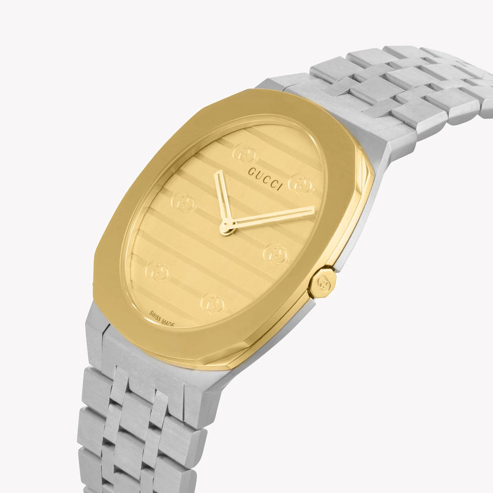 GUCCI YA163502 REFINED ALLURE - LUXURY WOMEN'S TIMEPIECE WITH GOLD DIAL & SILVER-GOLD CASE-i-Watch-5