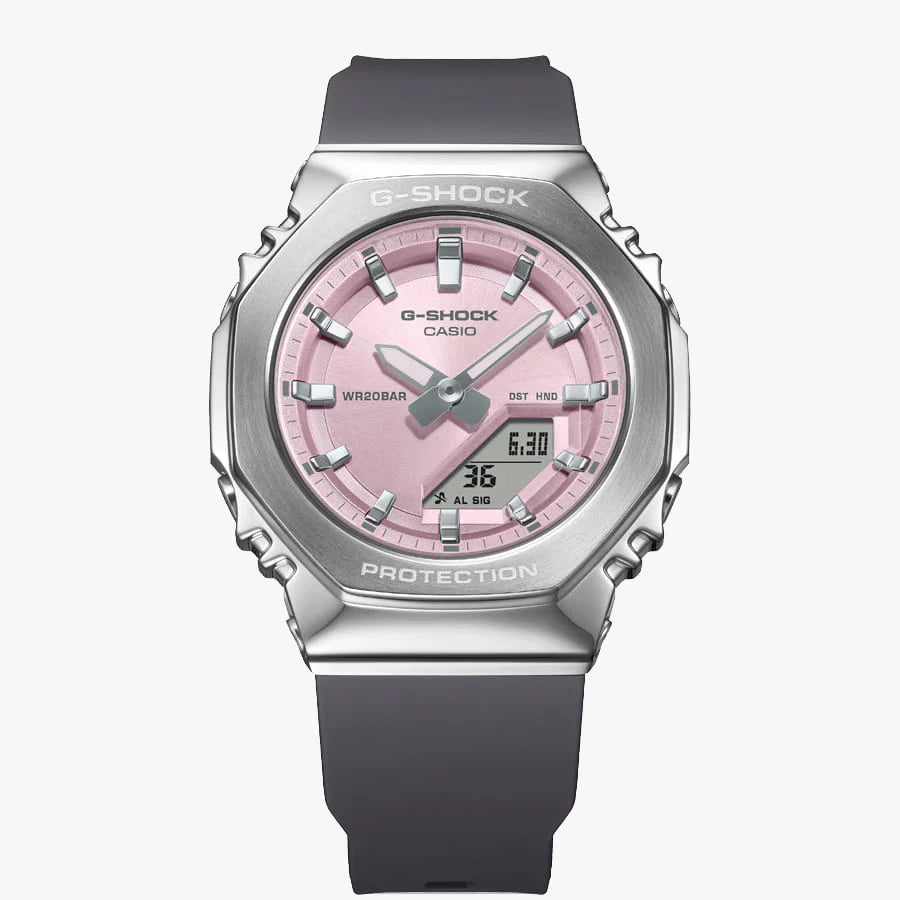 G-Shock Women's Pink Dial Watch, Stainless Steel | Gm-S2110-4aer by i-watch