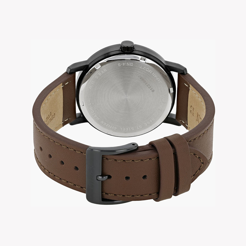 CITIZEN BE9185-08E - BOLD SOPHISTICATION FOR THE MODERN MAN: STYLISH BLACK DIAL & LEATHER BAND-i-Watch-3