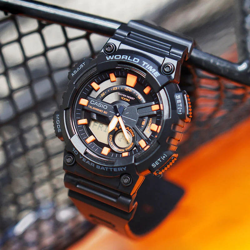Casio Aeq-110w-1a2vdf Adventure Ready - Sporty Men's Watch With Black Resin Band And Digital Display by i-watch