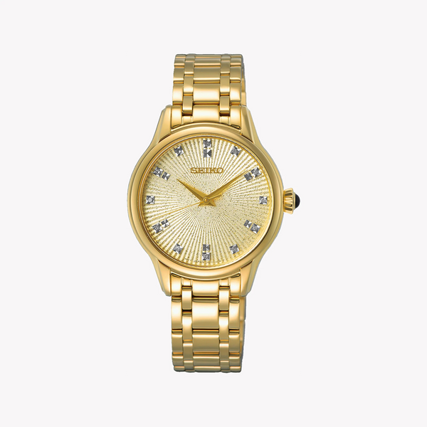 Seiko Women's Gold Stainless Steel Watch, Beige Dial | Srz552p1 by i-watch