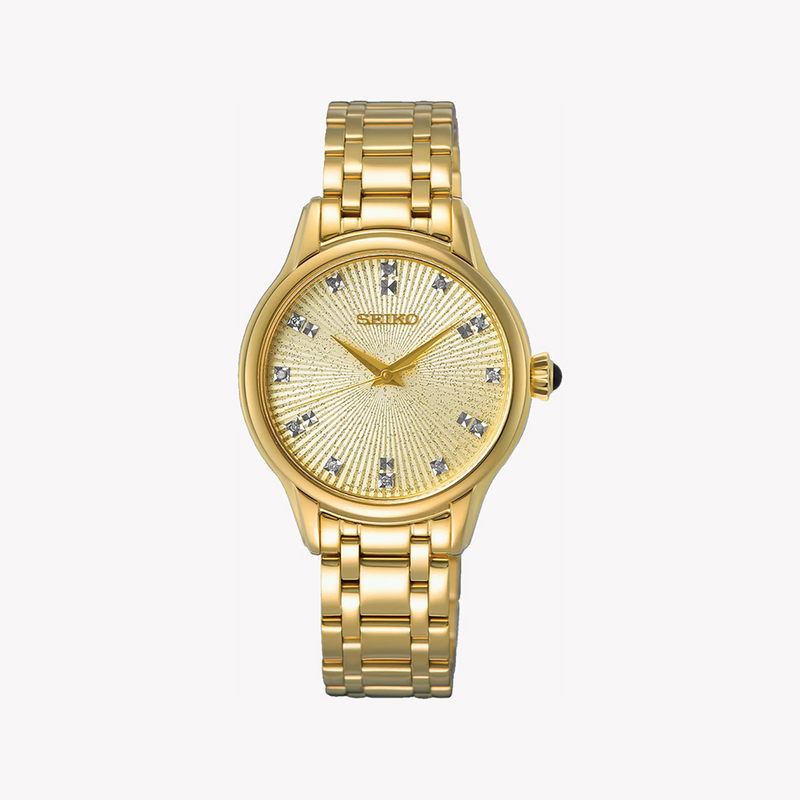 Seiko Women's Gold Stainless Steel Watch, Beige Dial | Srz552p1 by i-watch