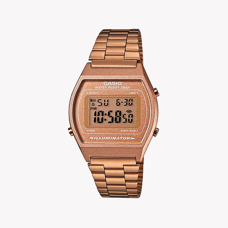 Casio Unisex Rose Gold Digital Watch, Acrylic | B640wc-5aef by i-watch