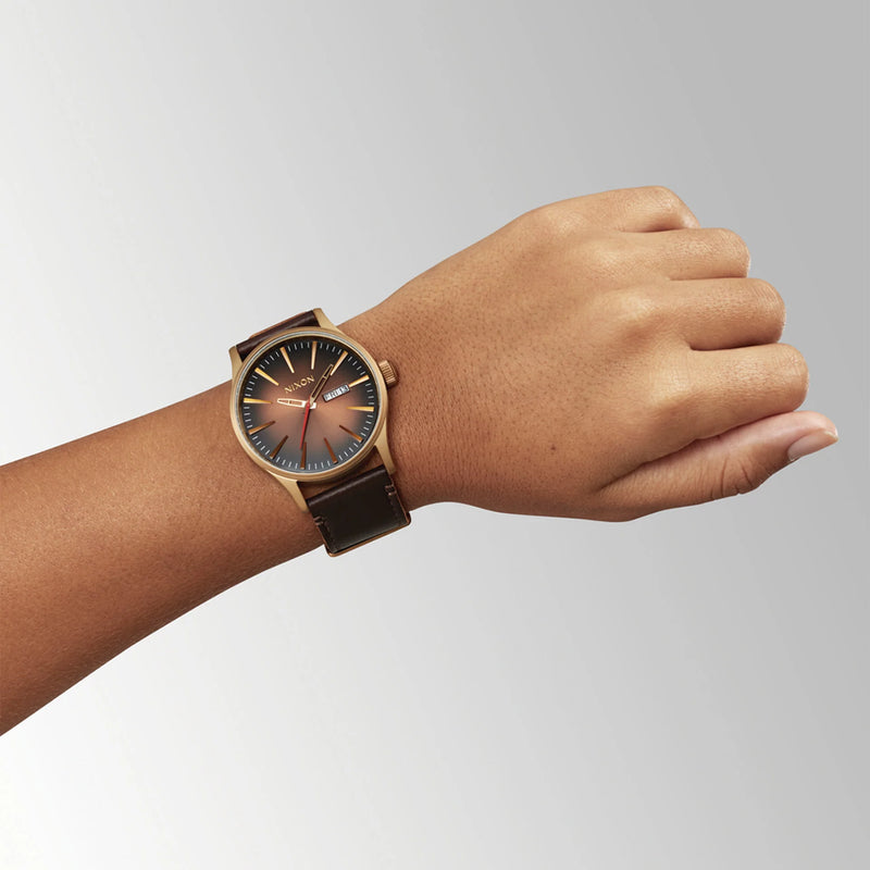 Nixon Men's Bronze Stainless Steel & Brown Leather Watch | A105-5145 by i-watch