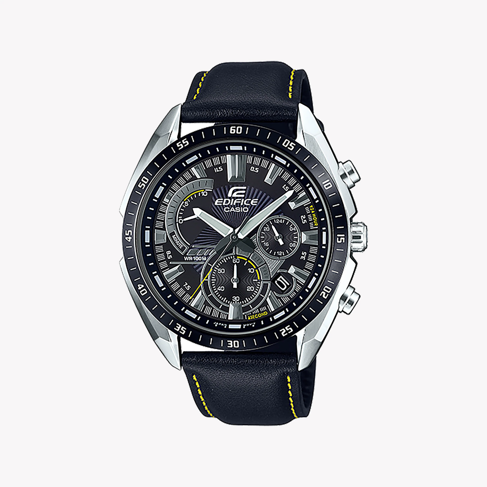 Edifice Efr-570bl-1avudf - Bold Adventure Series Men's Watch With Silver Case And Black Leather Band by i-watch