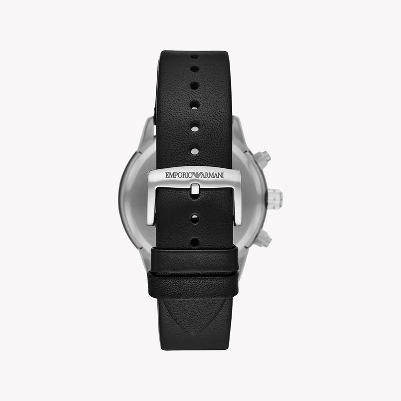 Emporio Armani Men's Silver Stainless Steel, Black Leather | Ar11243 by i-watch