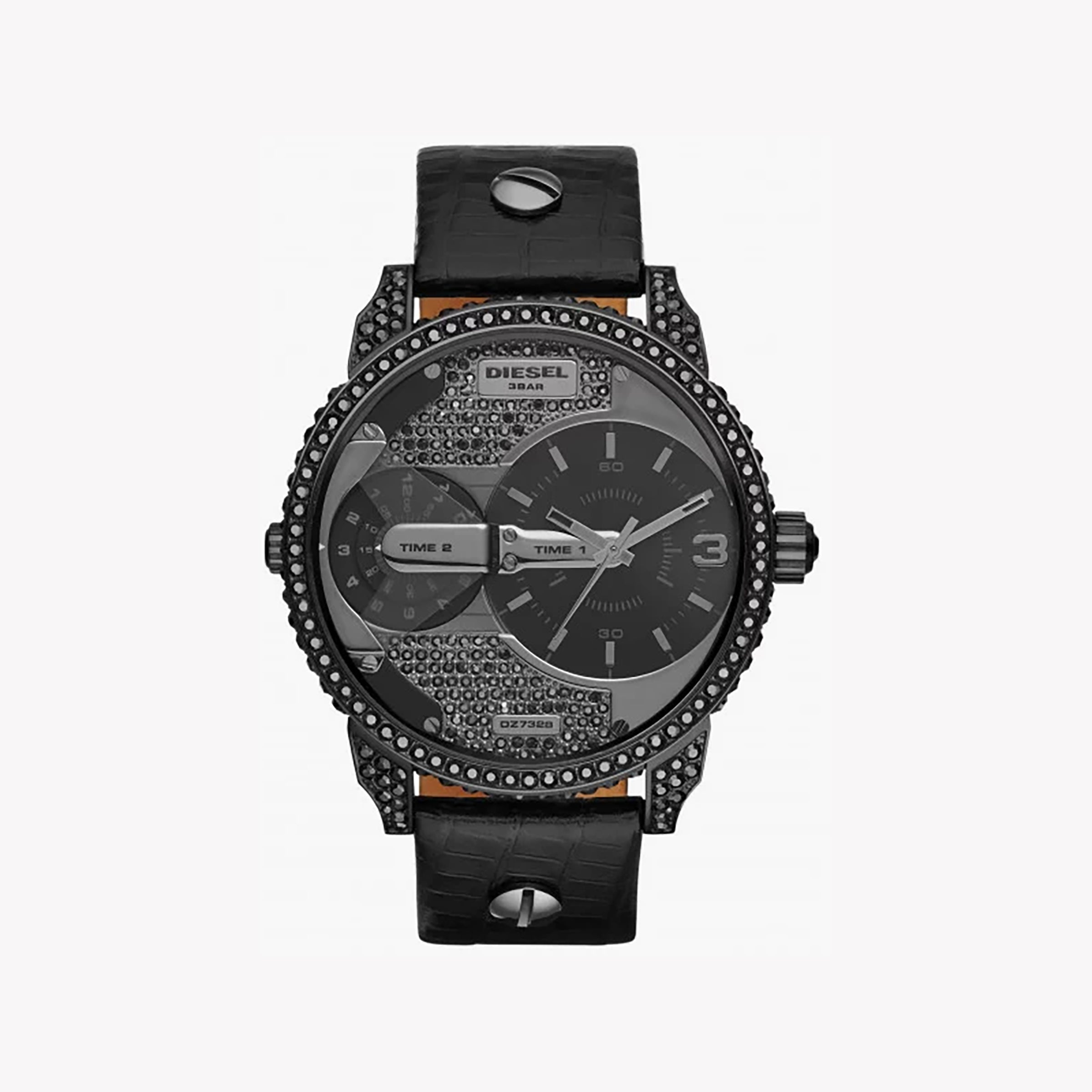 DIESEL DZ7328 BOLD ADVENTURE - SPORTY BLACK STAINLESS STEEL WOMEN'S WATCH WITH DUAL TIME FUNCTION