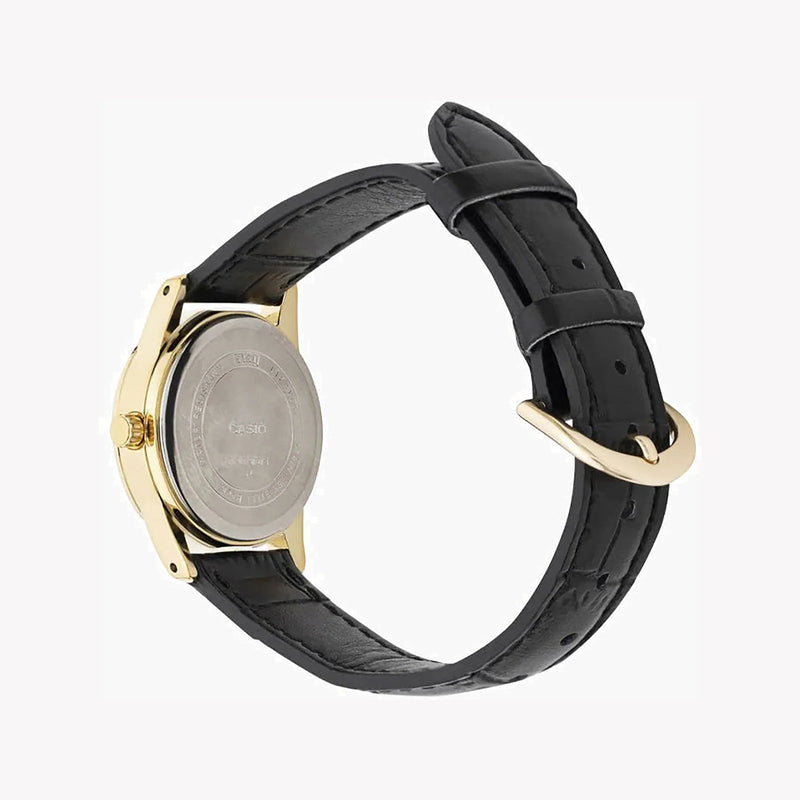 Casio Women's Gold Stainless Steel Watch, Black Leather | Ltp-V001gl-7b by i-watch
