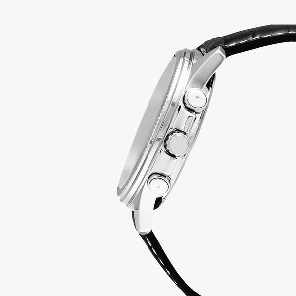 Timeless Elegance Men's Stainless Steel, Black Leather | Mtp-1375l-7avdf by i-watch