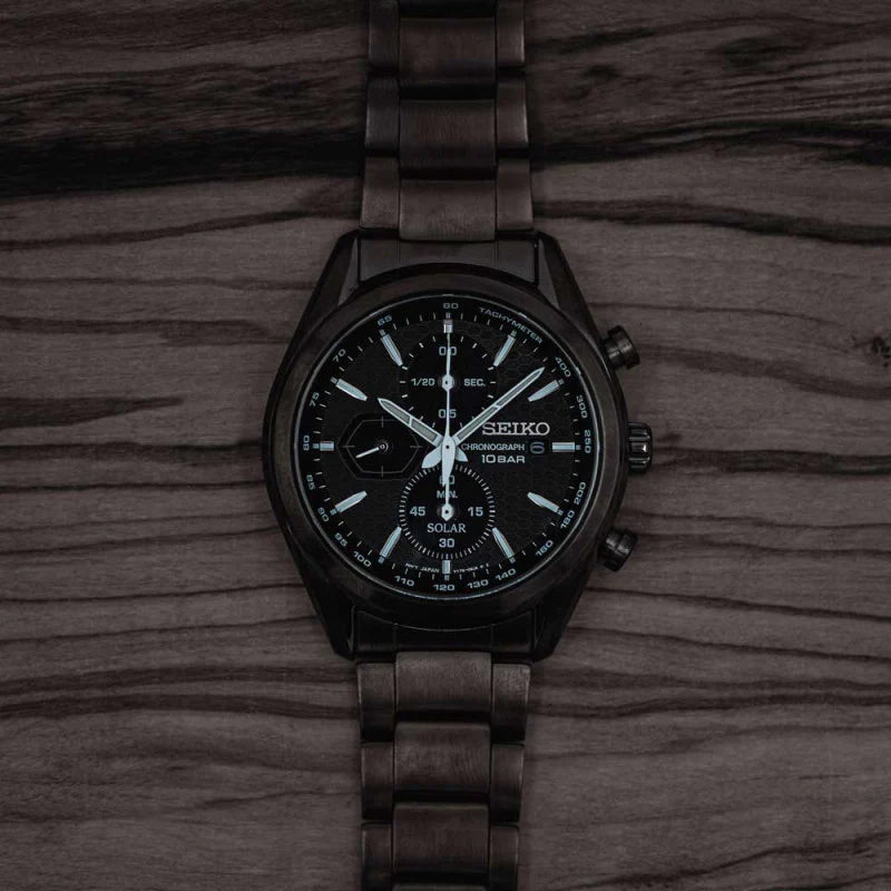 Seiko Men's Black Stainless Steel Watch, Solar Movement | Ssc773p1 by i-watch