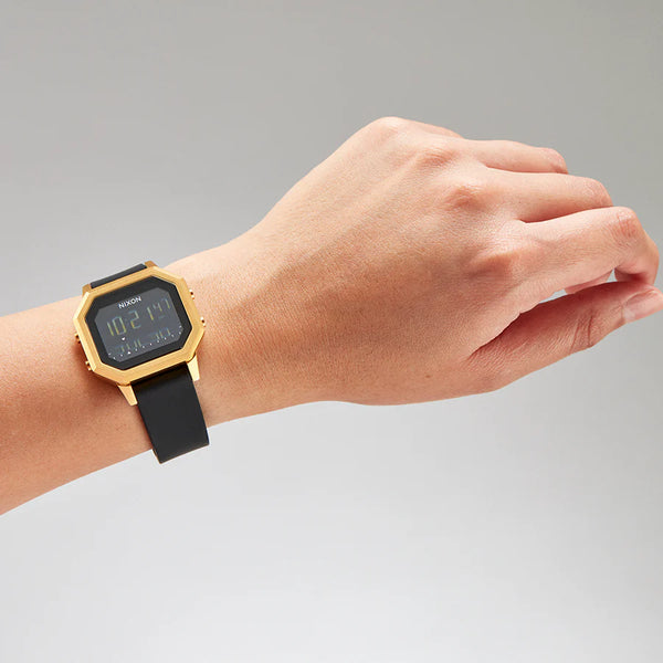 Nixon Men's Black Rubber & Gold Watch, Digital Dial | A1211-513 by i-watch