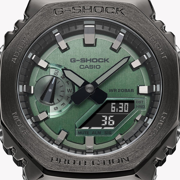 G-Shock Men's Green Resin Watch, Grey Case | Gm-2100b-3aer