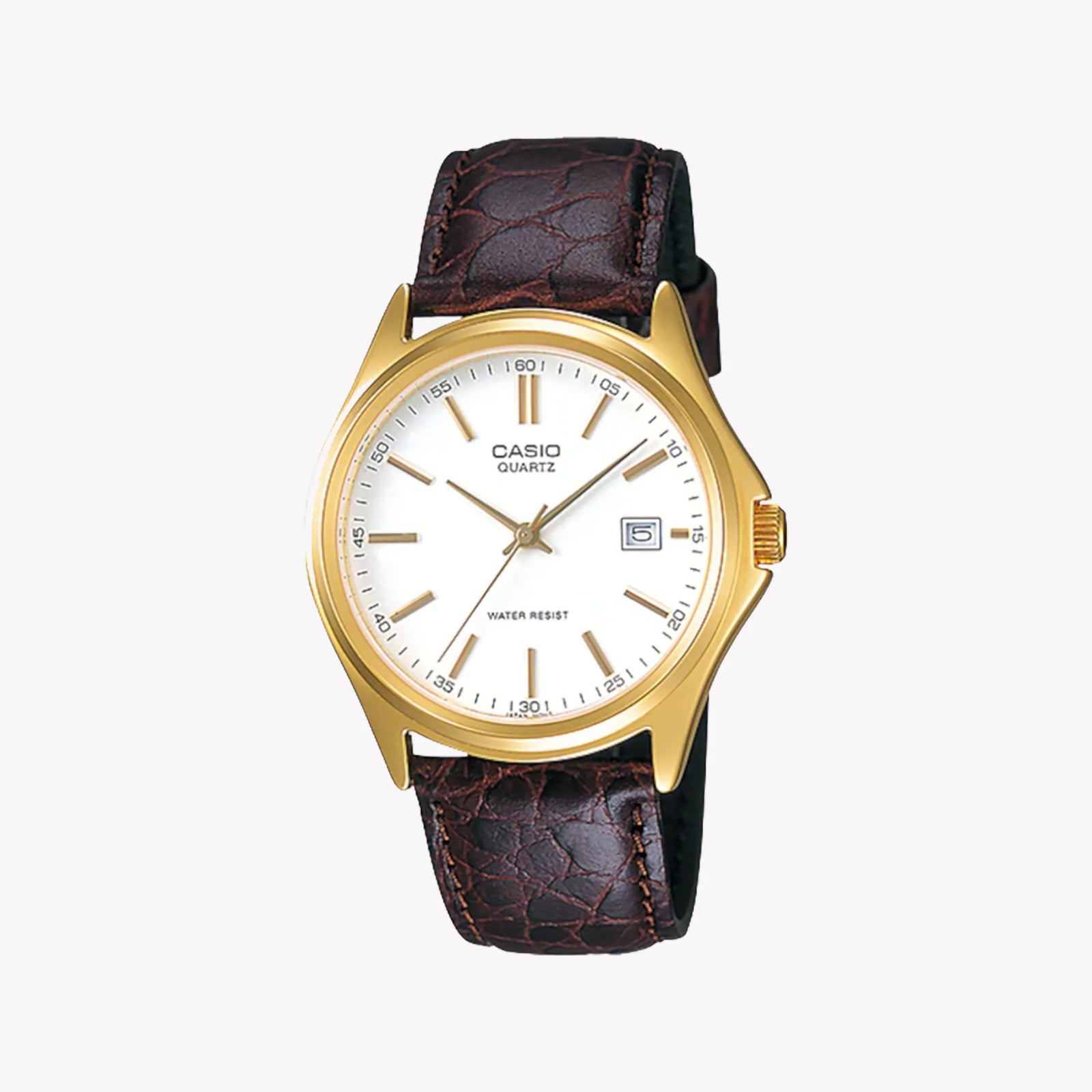 Timeless Elegance Men's Stainless Steel, Brown Leather | Mtp-1183q-7adf by i-watch