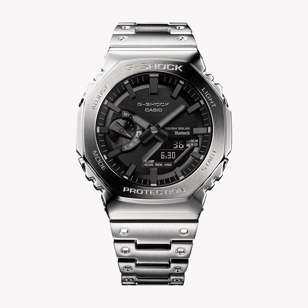 Casio Men's Silver Stainless Steel Watch, Black Dial | Gm-B2100d-1aer by i-watch