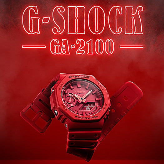 CASIO G-SHOCK GA-2100-4AER OAK DYNAMIC - RUGGED RED UNISEX TIMEPIECE-i-Watch-3