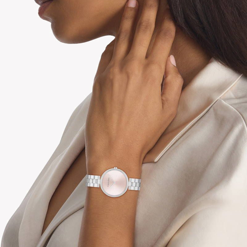 CK CALVIN KLEIN NEW COLLECTION - ELEGANT PINK DIAL WOMEN'S WATCH WITH STAINLESS STEEL BAND-i-Watch-4