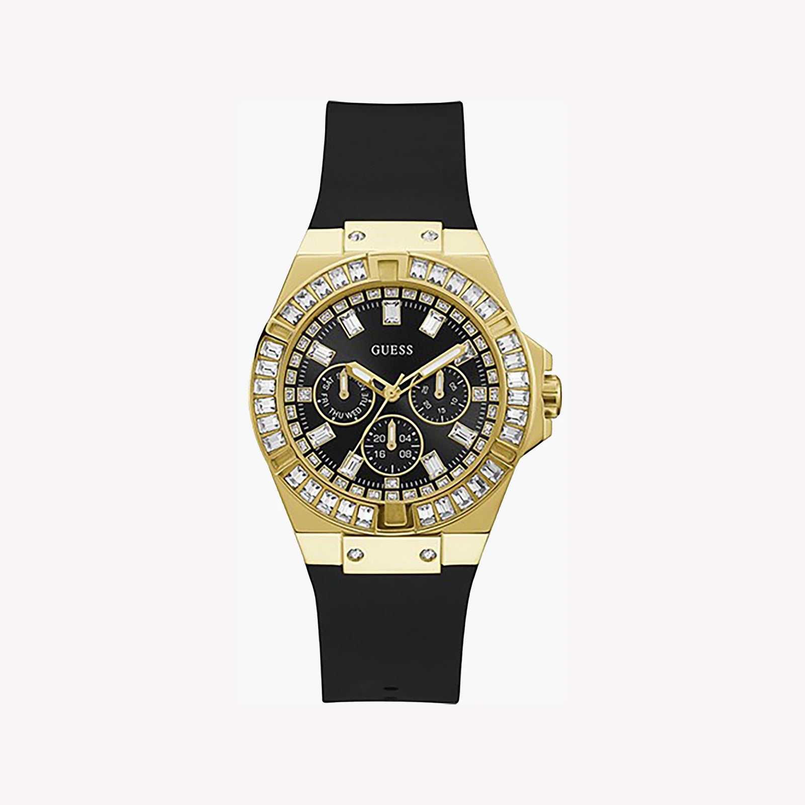 Guess Watches Women's Gold Stainless Steel, Black Silicone | Gw0118l1 by i-watch